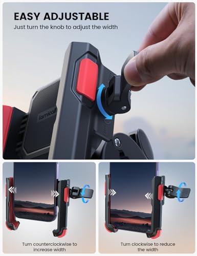 Lamicall Motorcycle Bike Phone Mount, 1s Lock Bike Phone Holder - color: Red