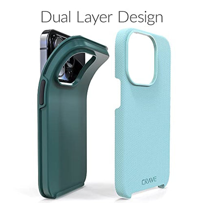 Crave Dual Guard for iPhone 14 Pro, Shockproof Protection Dual Layer Case for Apple iPhone 14 Pro (6.1") - Aqua - color: Aqua