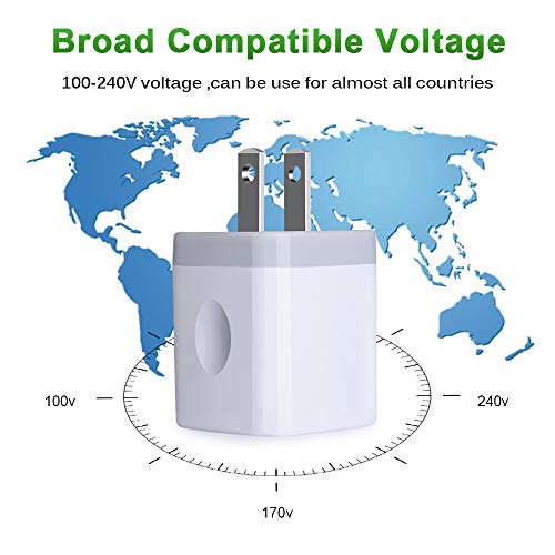 USB Plug, USB Wall Charger 3 Pack, GiGreen Dual Port Electrical Plug Outlet