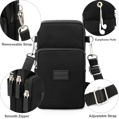 JANKS Small Crossbody Bags for Women Mini Cell Phone Purses Handbag Shoulder Bag - color: E-black
