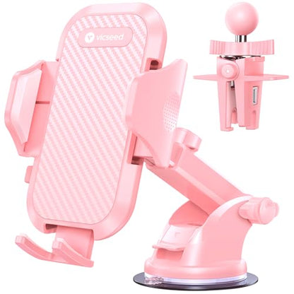 VICSEED Stable Car Phone Holder [Upgraded Strongest Suction, Won't Break] - color: Hot Pink