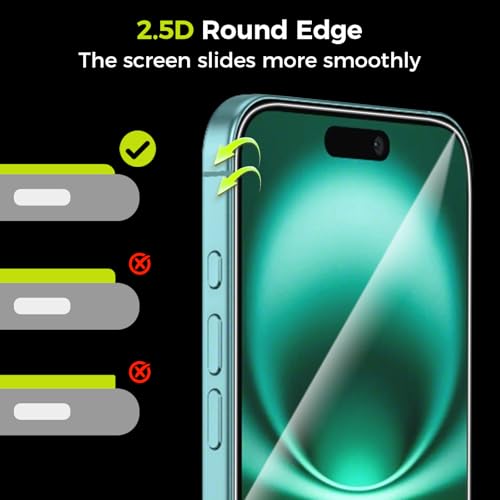 3-Pack Screen Protector for iPhone 16 Plus with [Easy Pull] Installation Frame,9H Hardness Tempered Glass,Ultra Resistant, HD Clear, Bubble-Free, Case Friendly[Not for Pro/Pro Max Models] - size: iPhone 16 Plus - 3 Pack