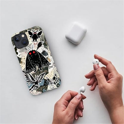 Case for iPhone 15, Dual Layer Phone Cover, Mothman Collage | Shockproof Hybrid Phone Case, Soft TPU and Hard PC, Durable Anti-Scratch Protection - color: Mothman Collage, size: Iphone 15
