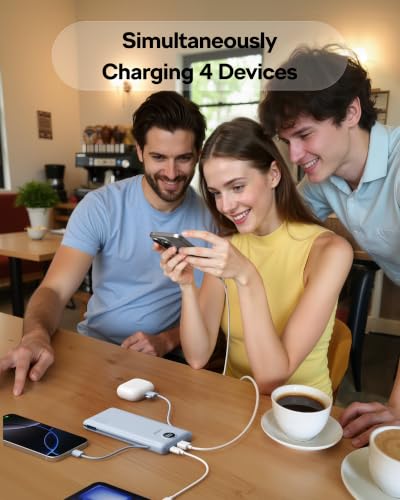 VEGER Portable Charger, 10000mAh Power Bank, Built in Wall Plug and Cables - color: White