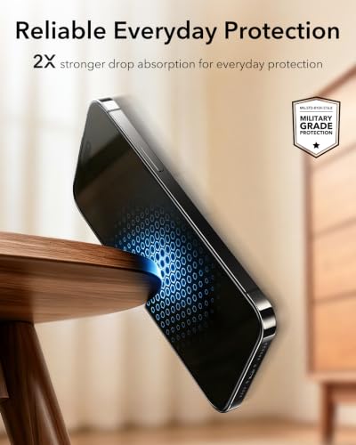 ESR 3 Pack for iPhone 14 Pro Max Screen Protector, Classic | Easy One-Pull Installation, 2X Impact Absorption, 9H Tempered Glass, Full-Coverage Protection, UltraFit Tray, Bubble-Free - size: iPhone 14 Pro Max 6.7 inch