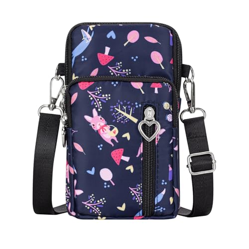 BIAOTIE Lightweight Small Crossbody bags Cell Phone Purses Travel Pouch Shoulder Bag for Women - color: Black Mushroom