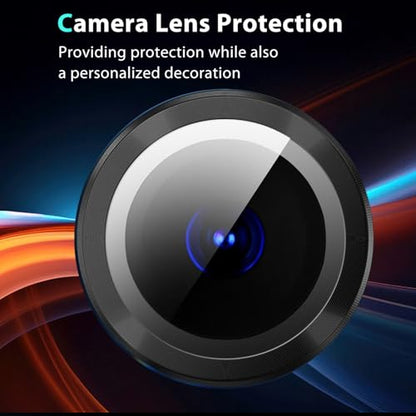 for Galalxy S25 FE Camera Lens Protector, Anti-Scratch HD Clarity 9H Tempered Glass with Aluminum Edging, Individual Lens Screen Protective Ring for Galalxy S25 FE 2025, 2 Set,Black - color: Black
