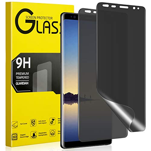 Galaxy Note 8 Privacy Screen Protector, [Anti-Spy] [Case Friendly] [Full Coverage] [Anti-Scratch] [3D Curve Edge] Premium Flexible Film Screen Protector for Samsung Galaxy Note 8 [2-Pack] - size: for Samsung Galaxy Note 8