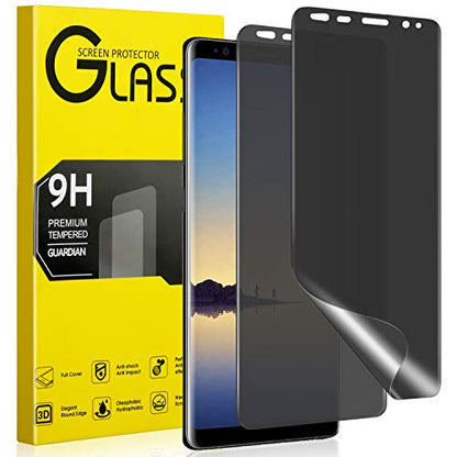 Galaxy Note 8 Privacy Screen Protector, [Anti-Spy] [Case Friendly] [Full Coverage] [Anti-Scratch] [3D Curve Edge] Premium Flexible Film Screen Protector for Samsung Galaxy Note 8 [2-Pack] - size: for Samsung Galaxy Note 8