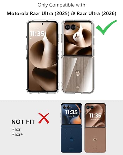 Cresee Case for Motorola Razr Ultra 2025/2026 - Crystal Clear Hard Back + Soft TPU Bumper Shockproof Cover Phone Case for Moto Razr Ultra 2025/2026 - Transparent - color: Transparent