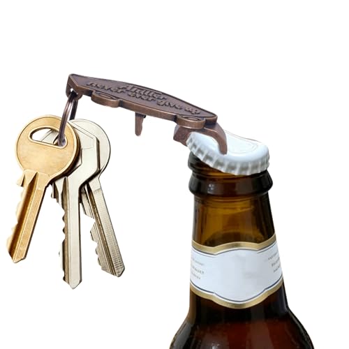 Ahiller Keychain Bottle Opener and Simple Phone Stand - color: Red Brass