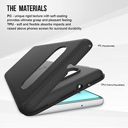 KIOMY Case for Samsung Galaxy S10+ / S10 Plus, Shockproof Bumper Protective Cover Hybrid Design Hard PC Back with Flexible TPU Inner 2 in 1 Dual Layers Design (Matte Black) - color: Black