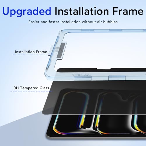 MOBDIK Privacy Screen Protector for iPad Pro 11 inch M5 2025 / M4 2024 - size: iPad Pro 11" 2025/2024