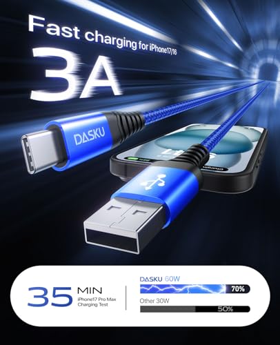 USBA to USBC Cable [15FT 1Pack], Long USB C Cable 3A Fast Charging, USB to - color: Blue, size: 15FT 1Pack, style: USB A to USB C