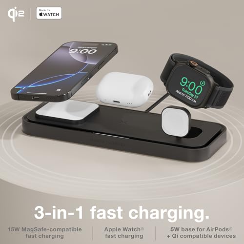 NOCO XGrid XDP3 3-in-1 Wireless Charging Station - iPhone, Watch & AirPods