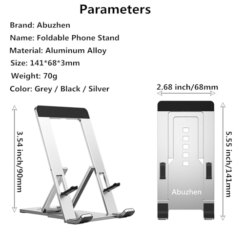 Cell Phone Stand, Fully Adjustable Foldable Desktop Phone Holder for Desk, Thick Case Friendly, Compatible with All Phones (A-Black) - color: A-Black