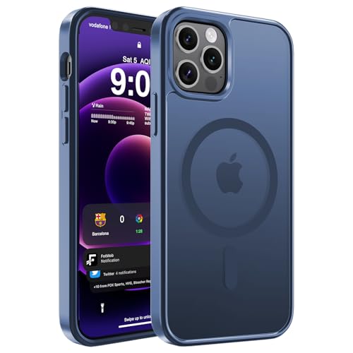 WRJ Magnetic Matte Case for iPhone 12/iPhone 12 Pro 6.1-Inch,Blue | Compatible with Magsafe,Military Grade Drop Protection,Slim Translucent Anti-Fingerprints Shockproof Protective Phone Case - color: Blue, size: For Iphone 12/12 Pro 6.1 Inch