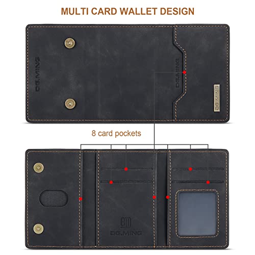 Leather Wallet Phone Cases Compatible with iPhone 14 Pro Max Case with Card Holder Men 6.7'' 2 in 1 Detachable Back Cover (Black,IP 14 Pro Max) - color: Black, size: IP 14 Pro Max
