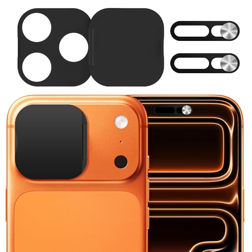 3 Pack Privacy Cover Compatible for iPhone 17 Pro/iPhone 17 Pro Max with 2 Front Camera Privacy Cover, Anti-Spy Camera Cover, Easy-Adhesive Design, Safeguard on iPhone 17 Pro/17 Pro Max. Black - size: iPhone 17 Pro/ iPhone 17 Pro Max