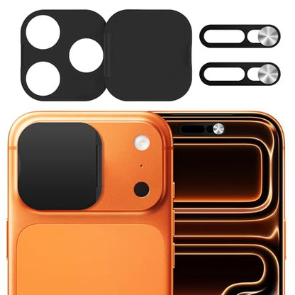 3 Pack Privacy Cover Compatible for iPhone 17 Pro/iPhone 17 Pro Max with 2 Front Camera Privacy Cover, Anti-Spy Camera Cover, Easy-Adhesive Design, Safeguard on iPhone 17 Pro/17 Pro Max. Black - size: iPhone 17 Pro/ iPhone 17 Pro Max