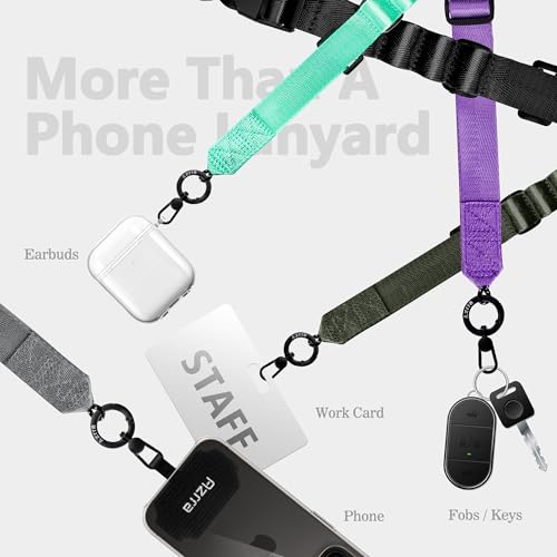 Azrra Phone Lanyard Crossbody, Phone Strap Crossbody with 2 Tether Tabs - color: Dark Purple