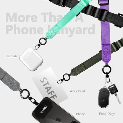 Azrra Phone Lanyard Crossbody, Phone Strap Crossbody with 2 Tether Tabs - color: Dark Purple