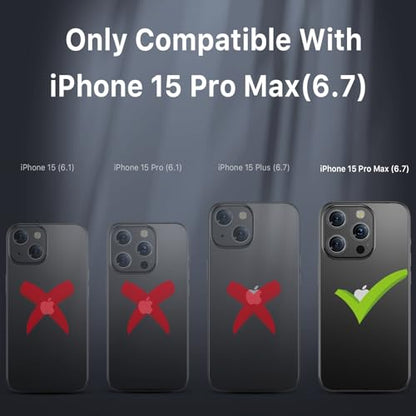 M MYBAT PRO Maverick Series for iPhone 15 Pro Max Case with Belt Clip Holster,[Compatible with Magsafe] w/Screen Protector,Anti-Drop,Shockproof,with 360°Rotating Kickstand,Heavy Duty Protection - color: Black