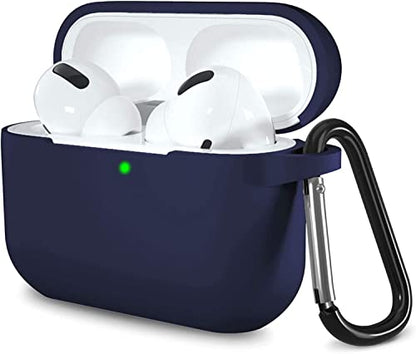 Lerobo for AirPod Pro Case, Soft Silicone Cover with Keychain, Navy Blue - color: Navy Blue