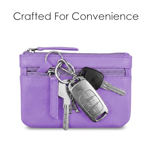 ili New York Leather Mini Compact Coin Purse - Amethys - color: Amethyst