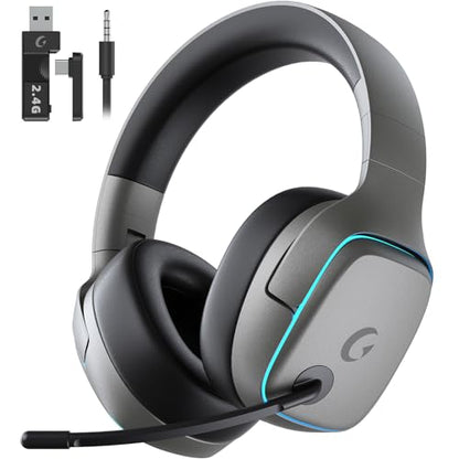 Gvyugke 2.4GHz Wireless Gaming Headsets for PS5, PS4, PC, Switch, SpaceGray - color: Space Gray