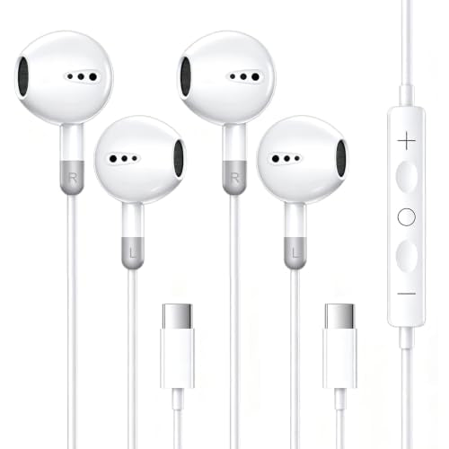 USB C Headphones for iPhone 17/16/15 Series with Mic & Remote Control