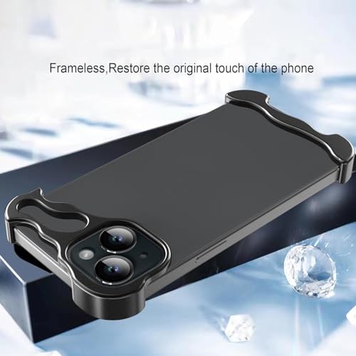 Frameless Phone Case Crafted for iPhone 14 Black - color: Aluminum Black, size: iPhone 14