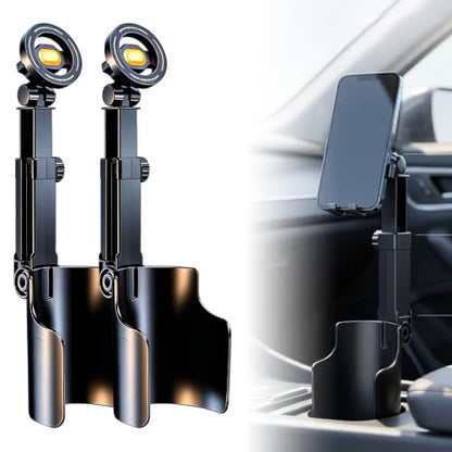 Car Cup Holder Phone Mount, 2026 New Car Phone Holders for Your Car, 360° Adjustable, Strong N52 Magnet, One-Hand Operation Cell Phone Holder Mount for All Smartphones (2, Black-Magnetic Model)