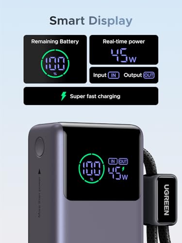 UGREEN Nexode Pro 10000mAh 45W Mini Power Bank for iPhone 18 Pro & Galaxy S26 - color: Grey