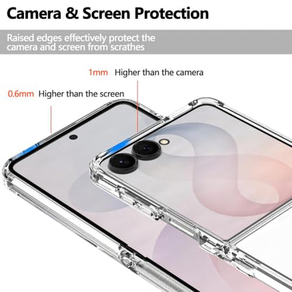 Clear Case for Samsung Galaxy Z Flip 8 Case, with 2 Pack Screen Protector, Ultra-Thin Transparent Hard PC and Soft TPU Cover Phone Case for Z Flip 8 Folding Convenient Slim Fit Cover Case - color: Samsung Galaxy Z Flip 8