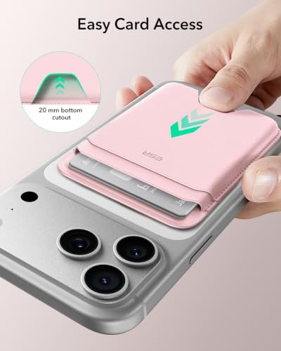 ESR for MagSafe Wallet, 5 Card Holder for Phone Case, RFID Blocking - color: Light Pink
