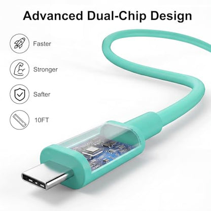 iPhone 18 17 16 15 Charger Fast Charging, 20W Dual Port USB C Charger Block - color: Green