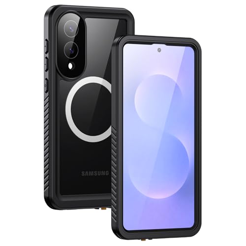 Lanhiem Magnetic for Samsung Galaxy S25 Edge Phone Case, IP68 Waterproof Dustproof Case with Built-in Screen Protector, Rugged Full Body Protective Cover for Galaxy S25 Edge 6.7 Inch, Black - color: Magnetic+Black, size: 6.7" for S25 Edge