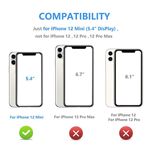 ONETOP for iPhone 12 Mini Wallet Case with Card Holder,Green - color: Green