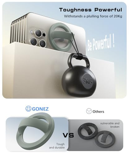GONEZ Magnetic Phone Grip Compatible with MagSafe, Removable Silicone Loop Grip, Phone Ring Holder for Back of Phone for iPhone 17/16/15/14/13/12 Series, Calke Green - color: Calke Green
