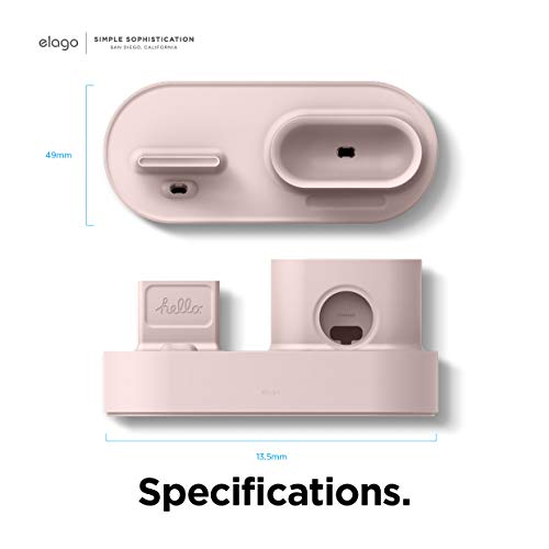 elago 3 in 1 Charging Station for iPhone, AirPods, AirPods Pro, Apple Watch - color: Sand Pink