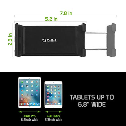 Cellet Tablet & Phone Holder for Car, iPad Truck Cup Holder Mount Compatible with iPad Pro Air Mini iPhone 14 Pro Max Plus 13 12 11 Samsung Z Fold Z Flip Tablet G Pad Kindle Fire HD 8 10