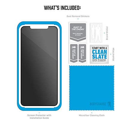 BodyGuardz - Spyglass Edge Privacy Screen Protector, Extreme Edge-to-Edge Impact and Scratch Protection for iPhone Xs Max
