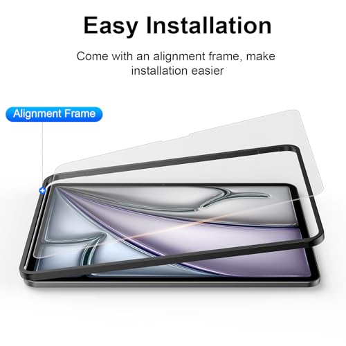 2 Pack for iPad Air 11 Inch M4 (2026) / M3 (2025) / M2 (2024) Matte Glass Screen Protector (Not Privacy) Anti Glare Anti Fingerprint Tempered Glass with Alignment Frame, Apple Pencil Support - size: Air 11" M4/M3/M2 (2026/2025/2024)