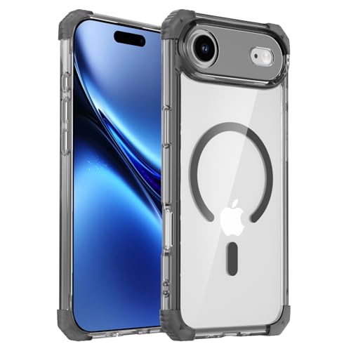 Magnetic Clear Case for iPhone Air Case Crystal Clear, [Anti-Yellowing][Military-Grade Protection], Shockproof Protective Bumper Cute Transparent Slim, Compatible with MagSafe, Clear Black - color: Black, size: for iPhone AIR