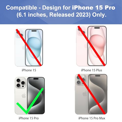 for iPhone 15 Pro Stand Case, Clip Holster, Screen Protector-Black | Camera Lens Protector, Swivel Kickstand Belt Holder, Slim Shell Pouch Full Body Protective,Rugged Shockproof Cell Phone Cover - size: iPhone 15 Pro