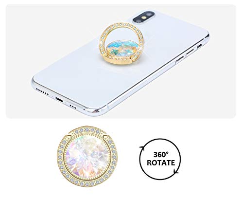 Glitter Bling Bling Phone Ring Holder,Sparkle Phone Ring Artificial Diamond Kickstand,Rhinestone Cell Phone Finger Ring Grip for Women for Almost All Phones,Pad(Gold) - color: Gold B