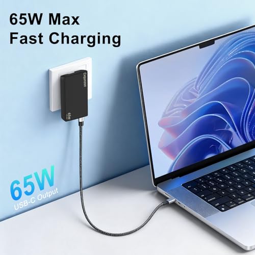 65W Slim USB C Wall Charger - color: Black