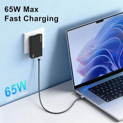 65W Slim USB C Wall Charger - color: Black