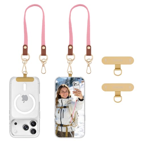 MoKo 2 Pack Stretchy Phone Lanyard Tether Retractable Phone Strap - color: Old Rose